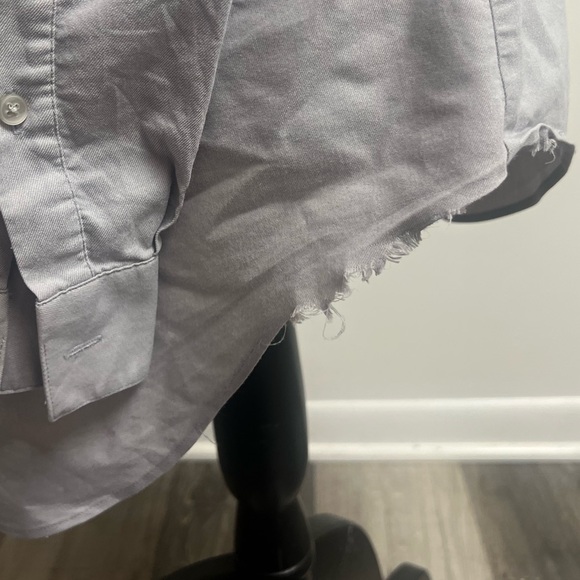 Gray Distressed Slim Fit Button Down! - Picture 6 of 14